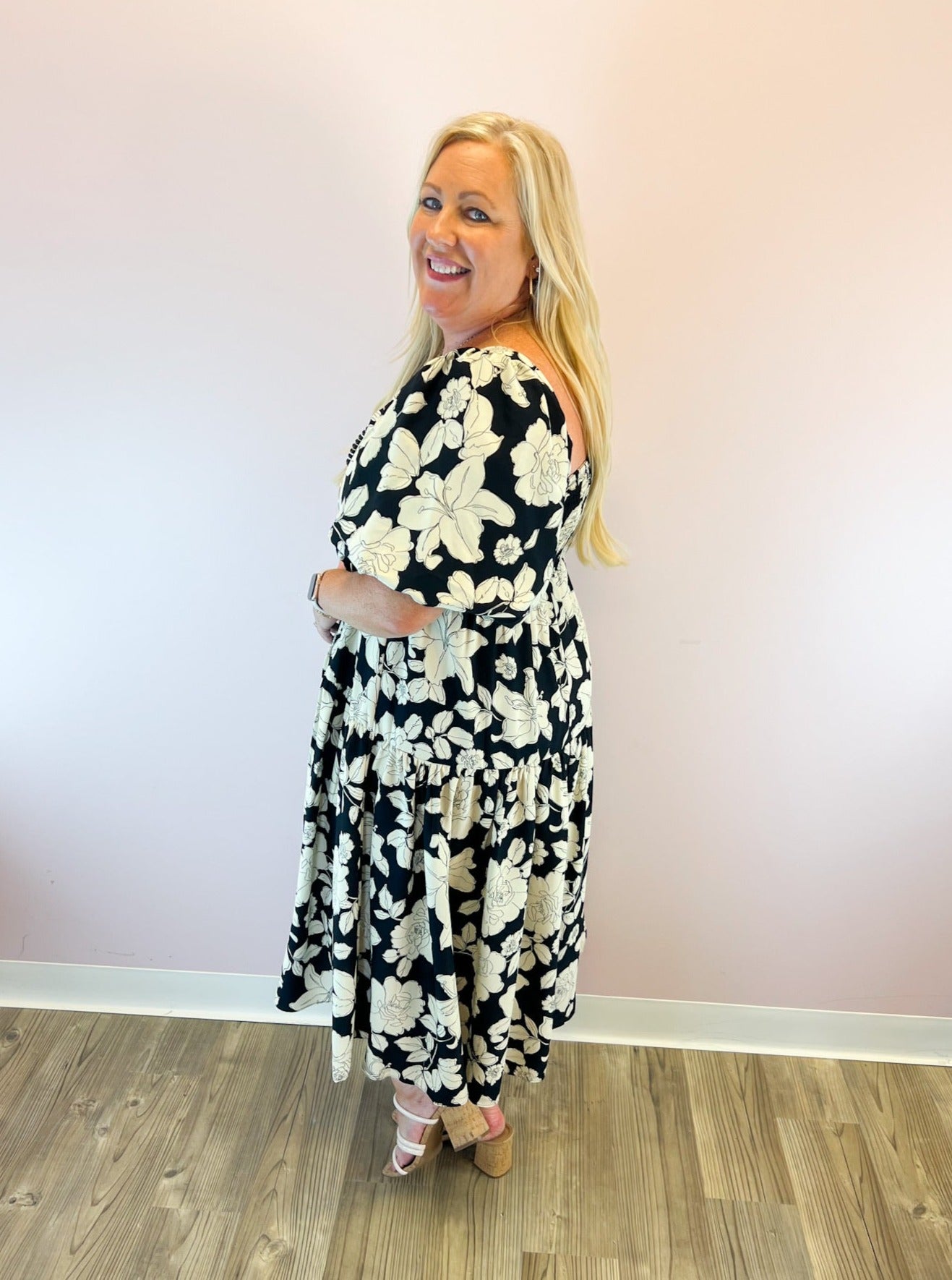 Always There Floral Midi Dress | Side View