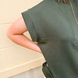 Olive & Gold Half Zip Scuba Vest