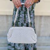 [BC Bags] White Braided Weave Clutch Handbag