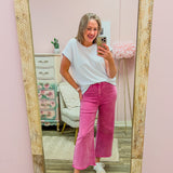 Easy Going Acid Wash Pants in Pink