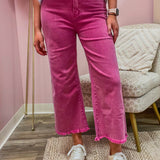 Easy Going Acid Wash Pants in Pink