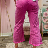 Easy Going Acid Wash Pants in Pink
