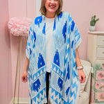 Mykonos Muse Border Print Kimono