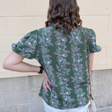 Garden Whisper Floral Top in Sage