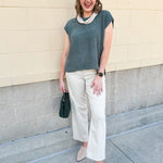 Ash jade sleeveless crew neck oversized sweater