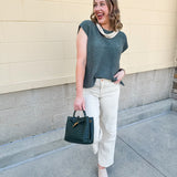 Evergreen Escape Woven Crossbody in Forest Green