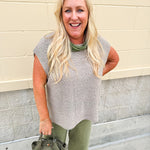 Mocha Mist Woven Sleeveless Sweater