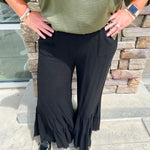 Gentle Heart Ruffle Wide Leg Pants-Plus Size | Front View