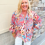{FINAL SALE} Social Call Button Down Blouse - Curvy