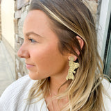 Gold Bride Seed Bead Drop Earrings