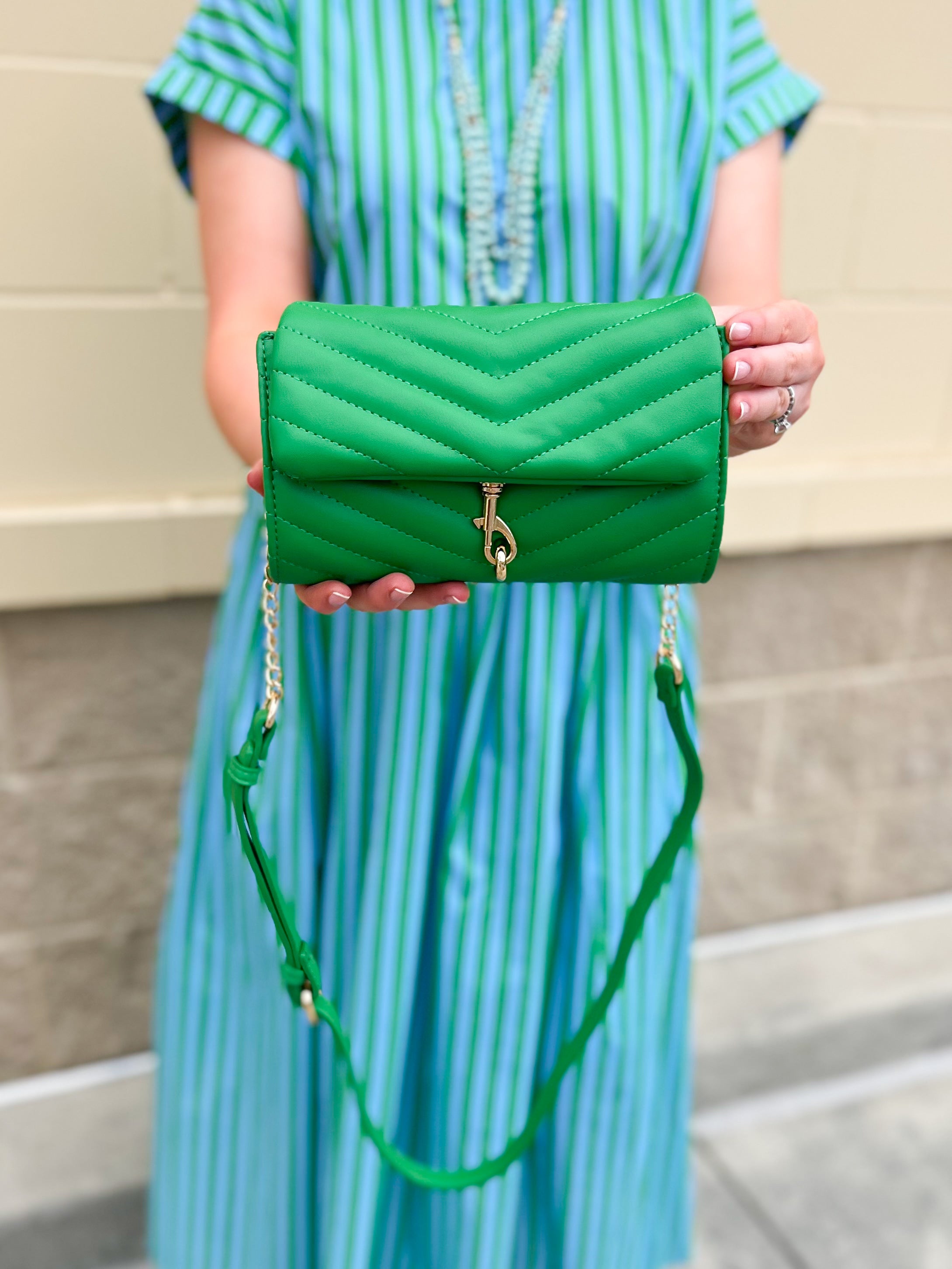 Evergreen Luxe Quilted Crossbody - The Pink Pineapple 850