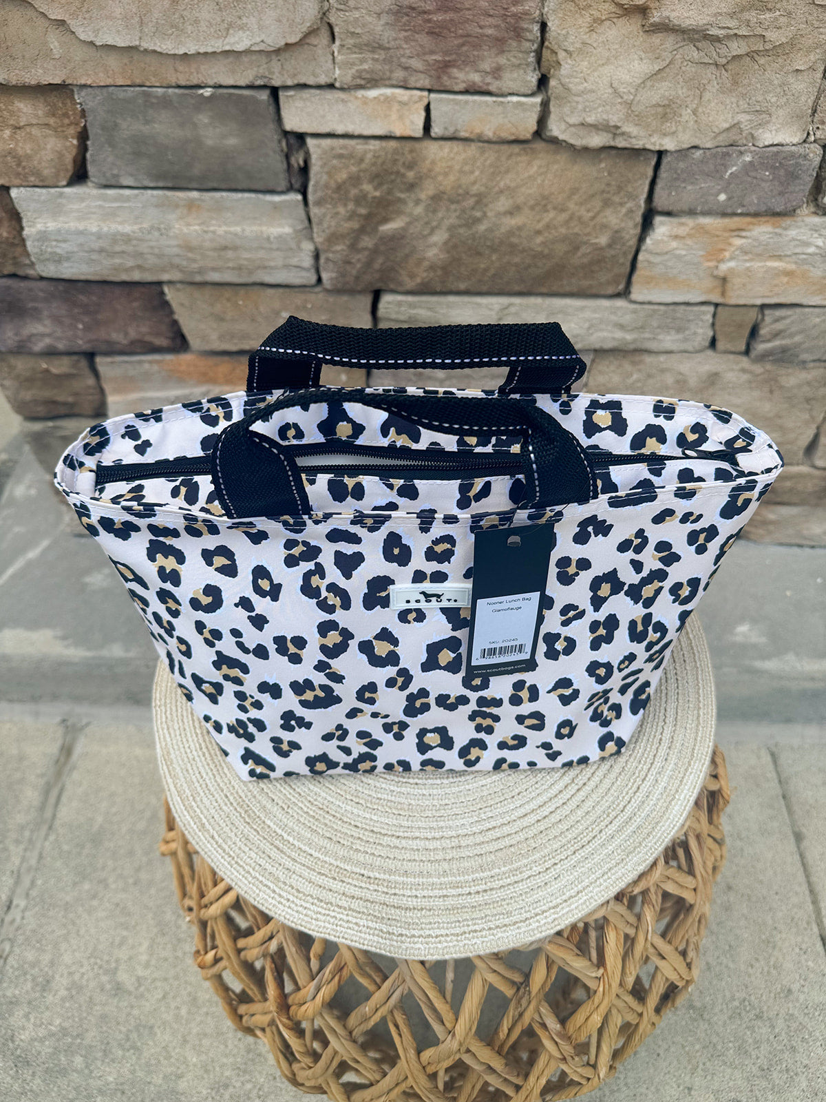 [Scout] Nooner Lunch Bag in Glamoflauge with exterior zipper pocket and insulated interior