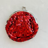 Sequin Mini Coin Purse-Red