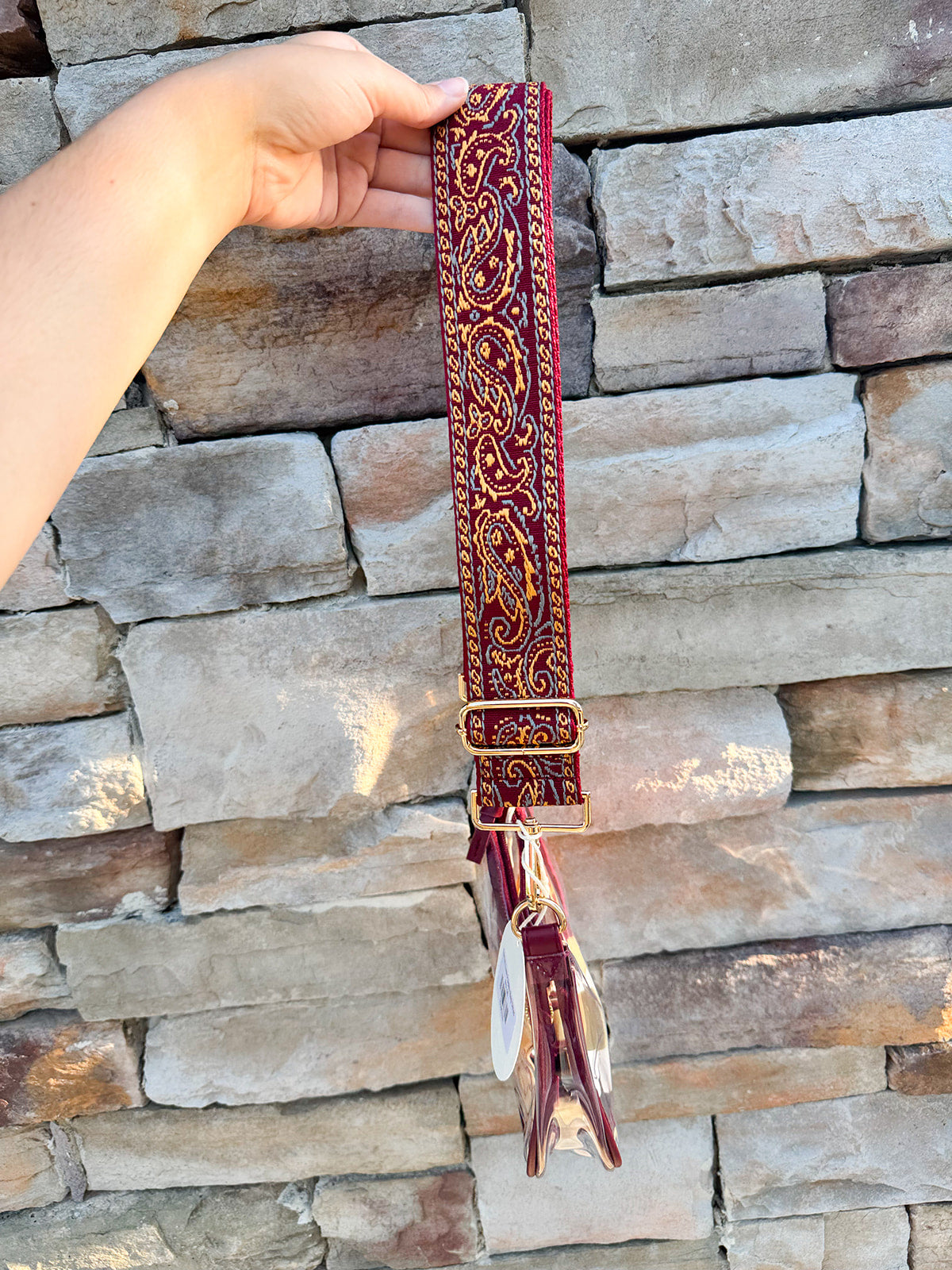Garnet Luxe Paisley Bag Strap