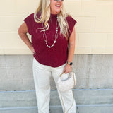 Garnet Glory Mock Neck Sweater Vest