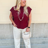 Garnet Glory Mock Neck Sweater Vest