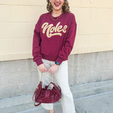 Garnet Chenille “Noles” Script Sweatshirt