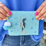 Seahorse Seed Beaded Coin Pouch