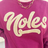 Garnet Chenille “Noles” Script Sweatshirt