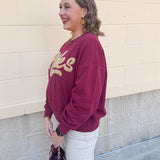 Garnet Chenille “Noles” Script Sweatshirt