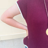 Victory Vibes Scallop Sweater Top