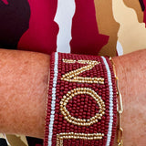 Go Noles Beaded Cuff in Garnet and Gold