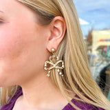 Lacey Bow Drop Earrings