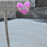 Mahj Enamel Heart Stud Earrings in Lilac