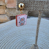Enamel Mahjong Earrings