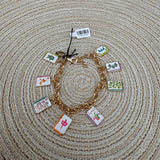 Wanna Mahj?! Enamel Charm Bracelet in Pastel Mutli