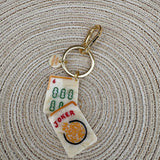Mahjong Hand-Painted Bag Charm + Keychain