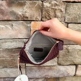 After Hours Merlot Clutch with Wrist Strap