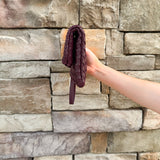 After Hours Merlot Clutch with Wrist Strap