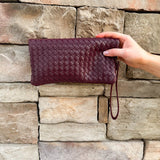After Hours Merlot Clutch with Wrist Strap