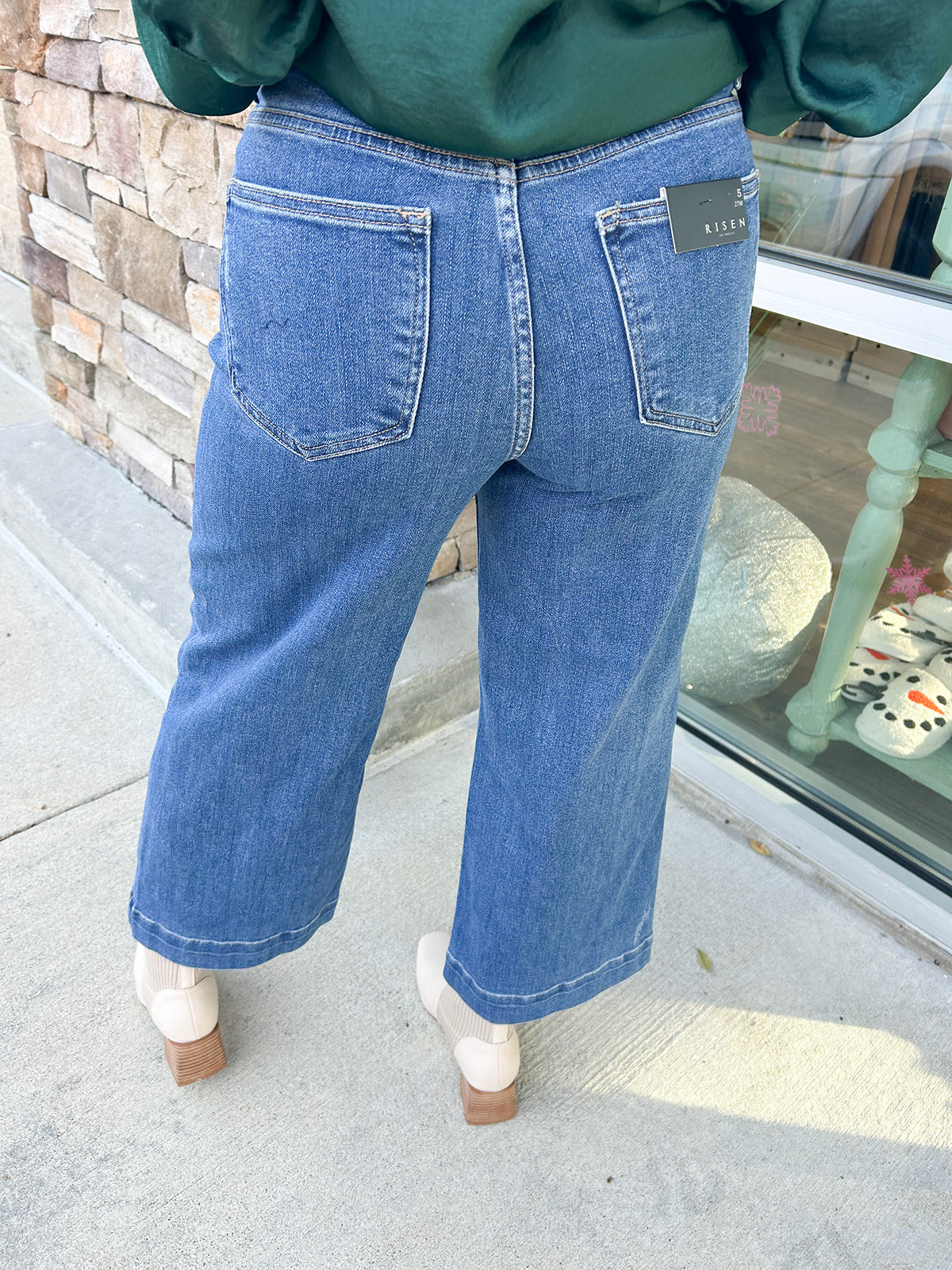 The Caylynn High Rise Ankle Wide Leg Jeans