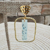[Taylor Shaye] Blue Glitz Stick Rectangle Hoops