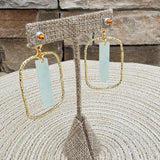 [Taylor Shaye] Blue Glitz Stick Rectangle Hoops