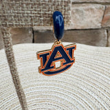 Auburn Tigers Enamel Logo Huggie Hoop Earrings in Navy
