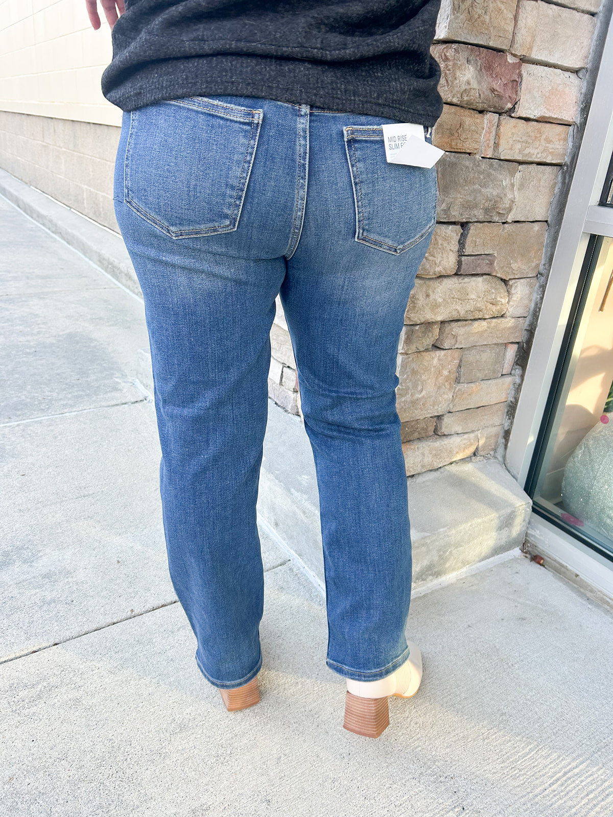 The Evelyn Medium Rise Slim Straight Jeans