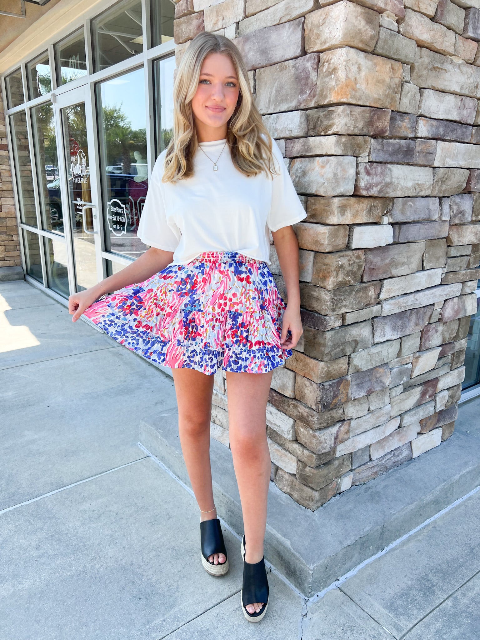 Modern Days Floral Ruffle Skirt | Styled View