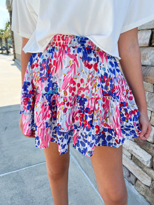 Modern Days Floral Ruffle Skirt | Front View