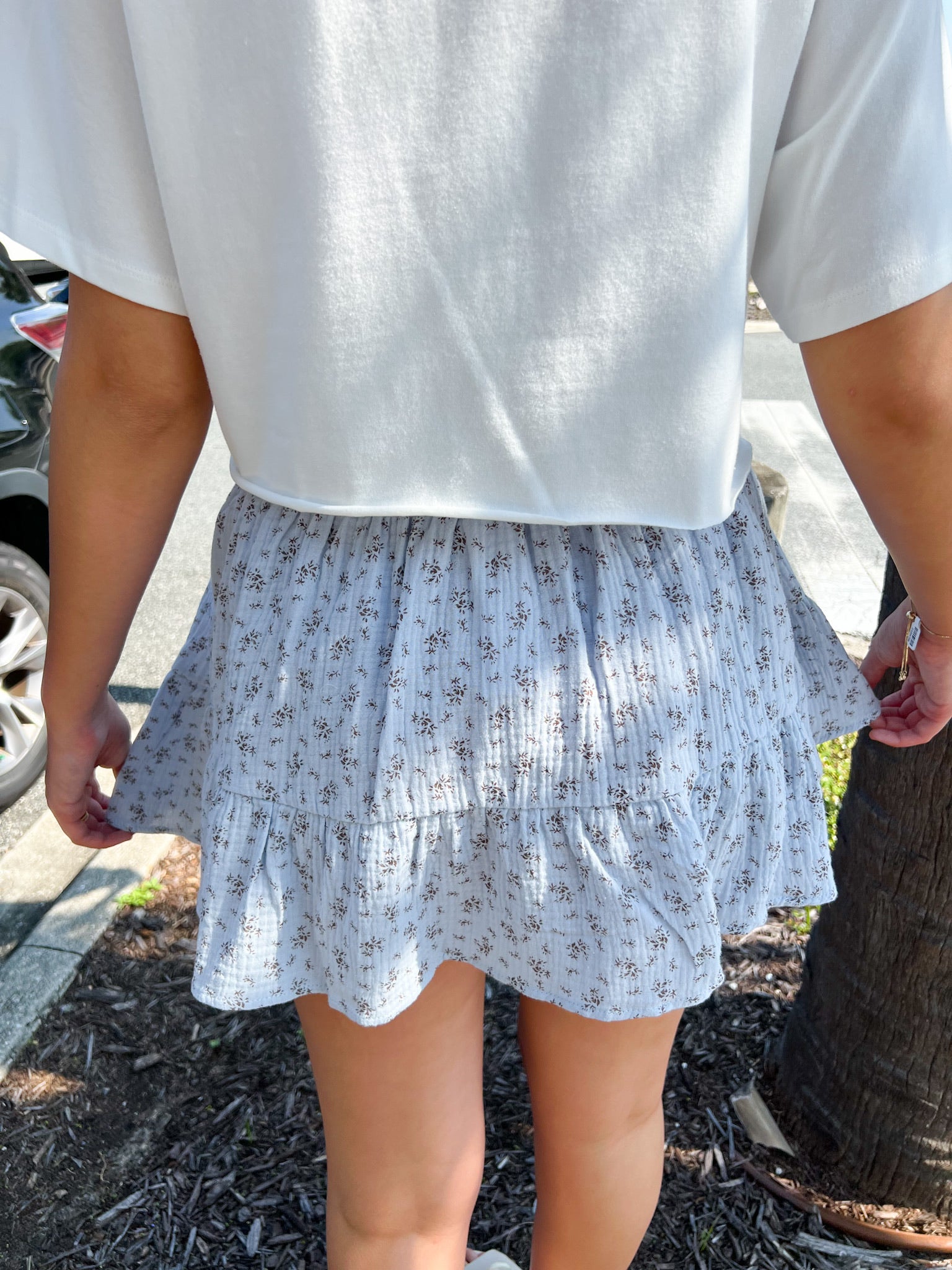 Keeping Interest Floral Mini Skirt | Back View