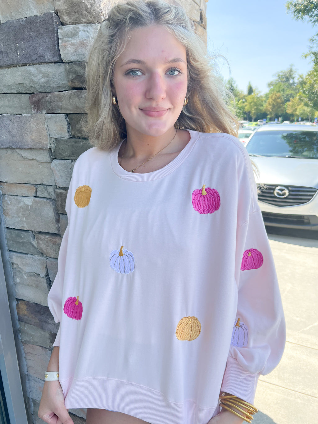 The Millie Pumpkin Sweatshirt | Front View