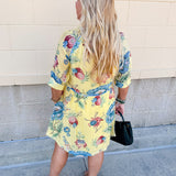 Inspiring Sights Button Down Mini Shirt Dress in Butter Yellow