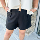 Sunset Silhouette High Waisted Black Shorts