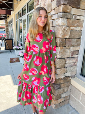 The Taylor Spot On Dress-Olive | Front View
