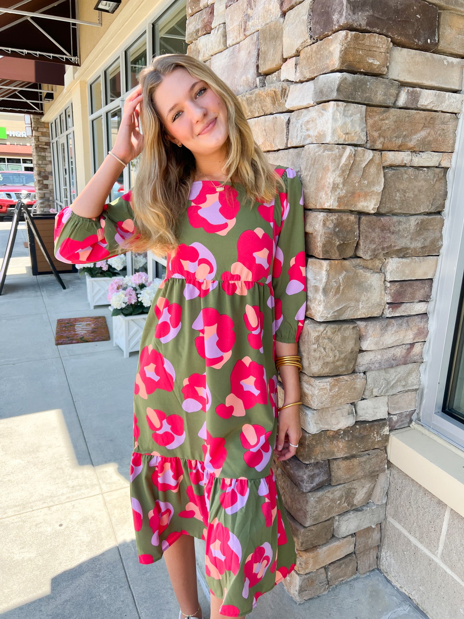 The Taylor Spot On Dress-Olive | Front View