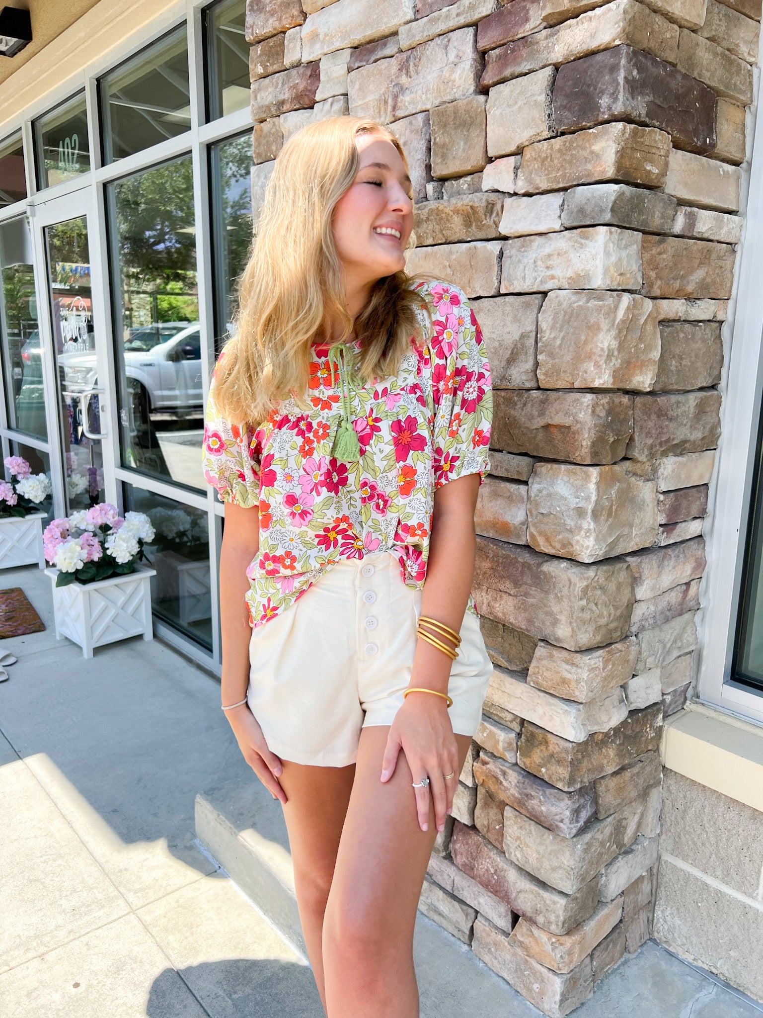 The Penny Hope Romantic Top-Sand | Front View