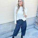 {FINAL SALE} Bonfire Ready Rib Knit Top in Ecru