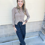 {FINAL SALE} Bonfire Ready Rib Knit Top in Mocha